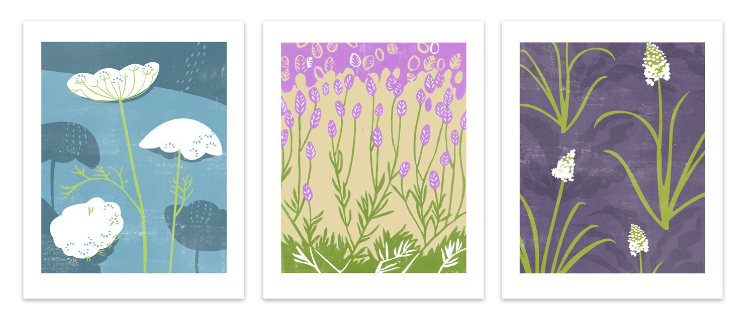 Bulk Deal Set of 12 Art Prints Block Print by RigelStuhmiller