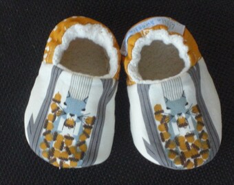 Baby Shoe, Baby Slippers, Charley Harper print, Eco-Friendly, Gender Neutral, Eco- Friendly,Squirrel