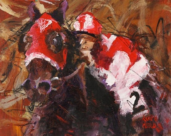 Seabiscuit Art Print of Original Acrylic Painting 8x10