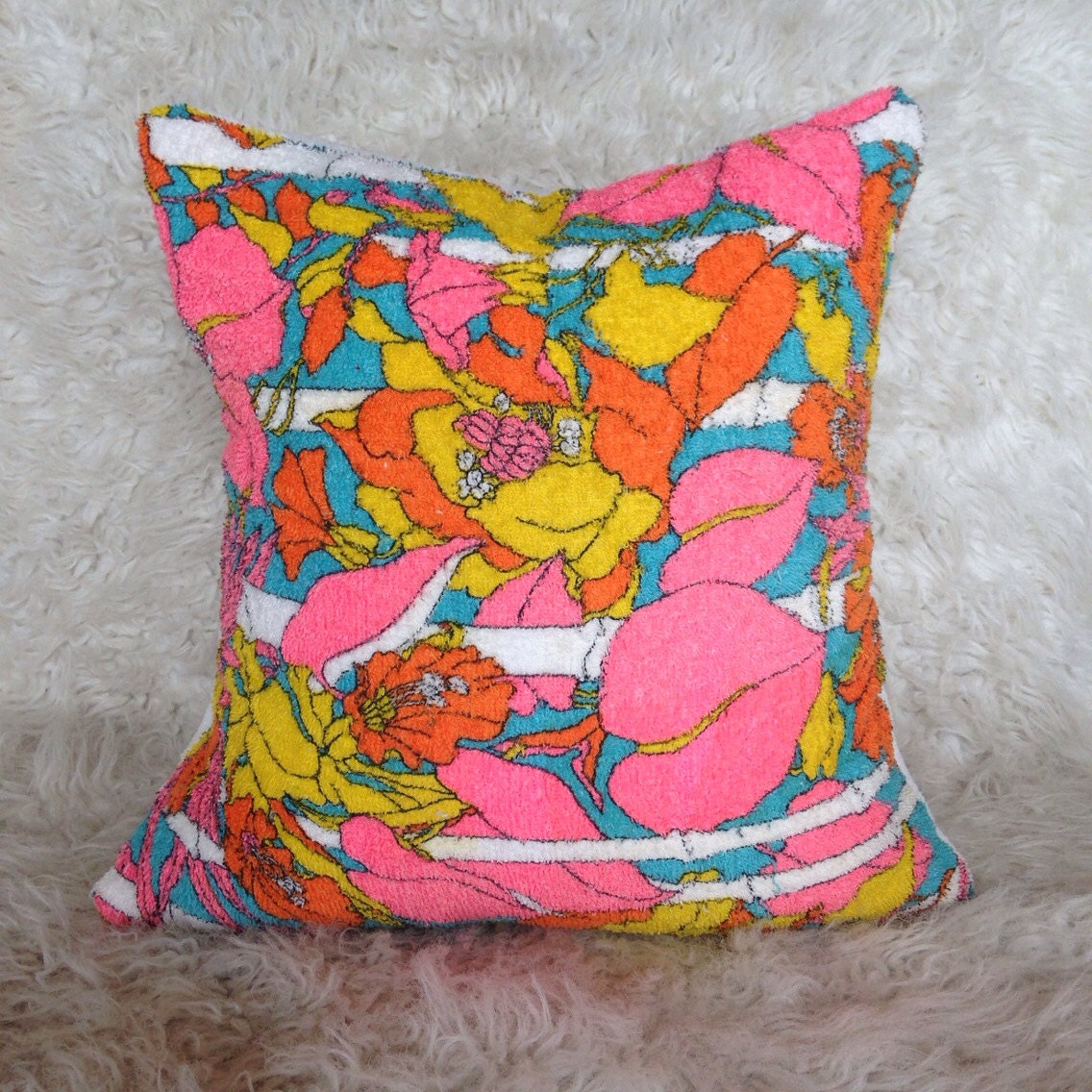 Mod terry cloth pillow