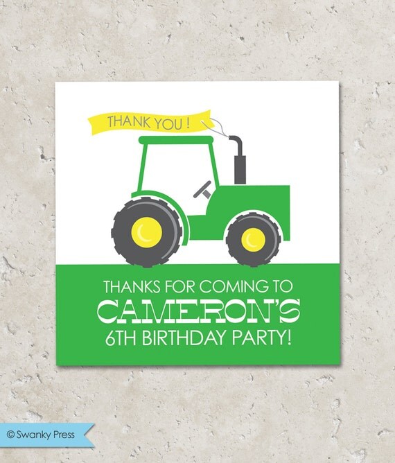 Tractor Farm Stickers or Gift Tags . Tractor Birthday Party . for Favors, Treat Bags and Envelope Seals Il_570xn