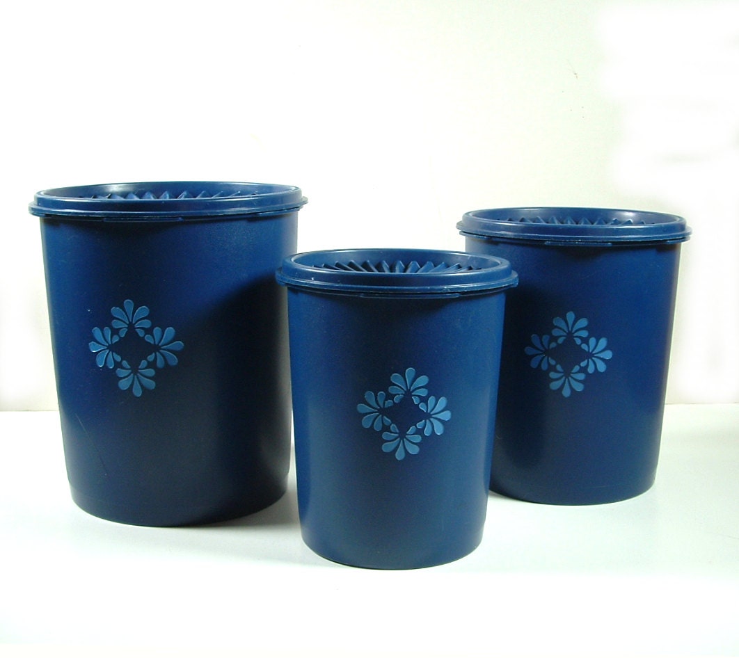 Vintage Blue Tupperware Nesting Canister Set Three Piece   Il Fullxfull.557828179 Eogf 