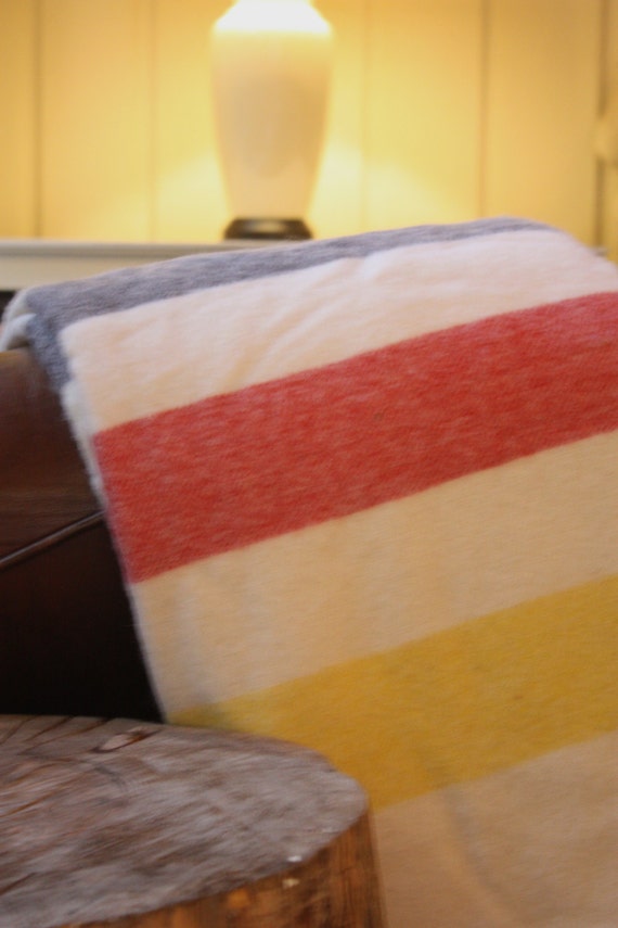 striped wool hudson bay blanket by mysweetsavannah on Etsy