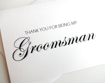 Groomsman Card - Groomsman Wedding Card - Thank You Groomsman Card