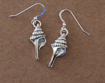 Earrings - Sterling Silver SEA SHELL - Beach, Seashore