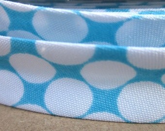Bright Blue and White Spotty Bias Binding