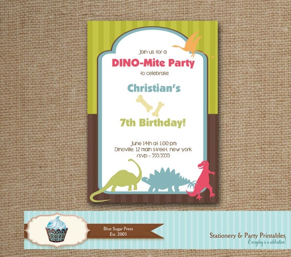Dinosaur Birthday Party, Dinosaur Birthday Invitation, Printable Il_570xn
