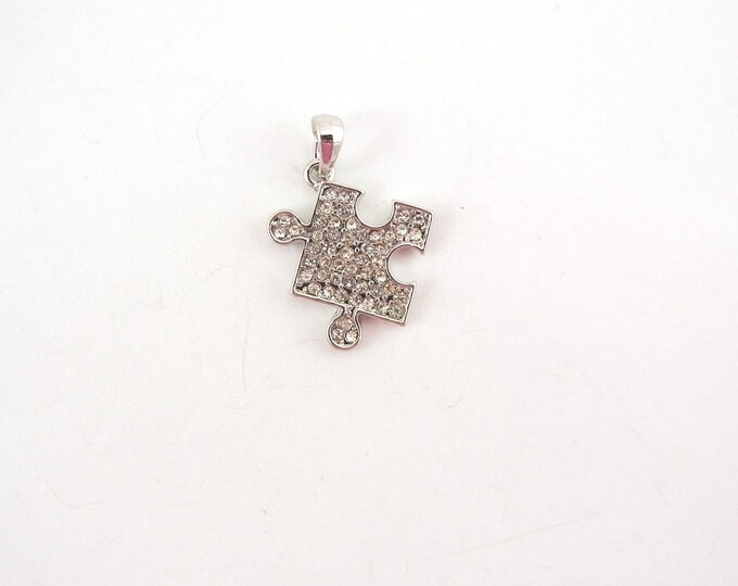 Puzzle Piece Pendant Autism Symbol Silver-tone