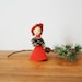 vintage 50s Singing Carols Pinecone Girl Christmas Ornament Made in Japan