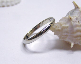 White Gold Wedding Band, 2mm Wedding Band, White Gold Wedding Ring, Wedding Band Thin, 14K White Gold Wedding Band, White Gold Wedding Ring,