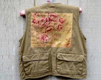 Gilet De Pêche Vintage Eagle Claw Taille L/XL – Marron Olive – Poches Zippées