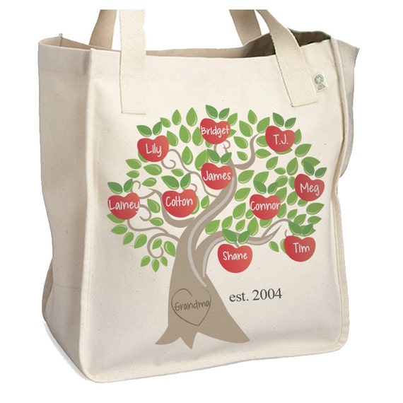 Grandma family tree tote bag -apple tree grandma totebag