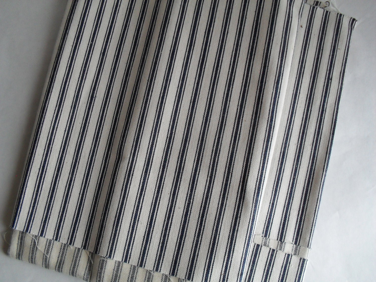 Cotton Blue Pillow Ticking Fabric for Sewing Crafts