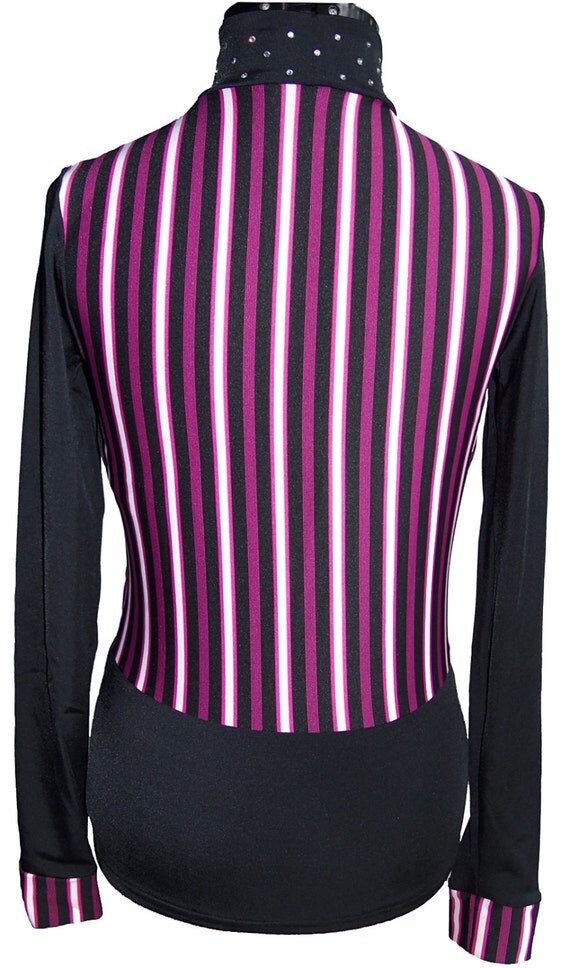 Western show slinky stripe mock vest horse show shirt