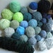 Yarn lot destash: wool cotton hand spun, dark green teal blue lime light green gray navy, worsted bulky dk sport fingering sock lace i655
