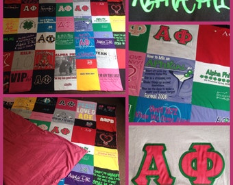 Sorority Memory Blanket College Memories kept Forever in a Keepsake - Custom