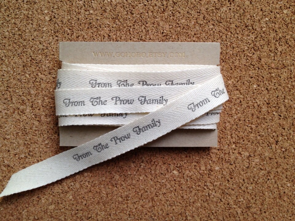 PERSONALIZED COTTON TWILL ribbon 4 Yards