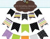 50% OFF SALE Halloween Bunting Banner Flags Clipart Clip Art for Personal & Commercial Use Il_170x135