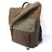Waxed Canvas Backpack / Black & White Herringbone Recycled Wool
