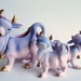 Vintage Cow Salt and Pepper with Open Creamer Freeman McFarlin Purple Cow California Pottery 1960s Collectible Serving Set