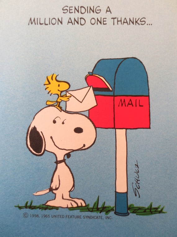 Vintage Snoopy Cards Peanuts Card Thank You Cards Hallmark