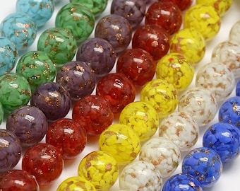 NEW - Round Glass Lampwork Bead Mix - 14mm - Mixed Colors