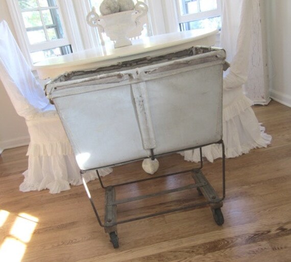 Vintage Laundry Cart Industrial Grey Stoval and