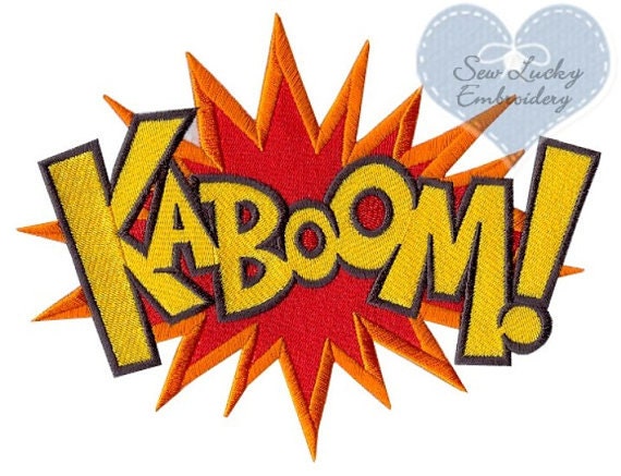 Items Similar To Superhero Power Kaboom Word Applique Embroidered Patch 