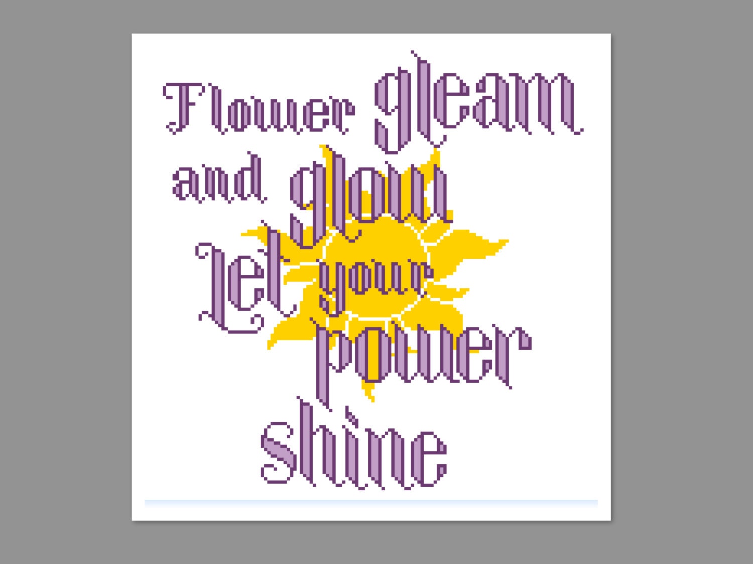 Flower Gleam And Glow Tangled Quote Cross Stitch PDF PATTERN