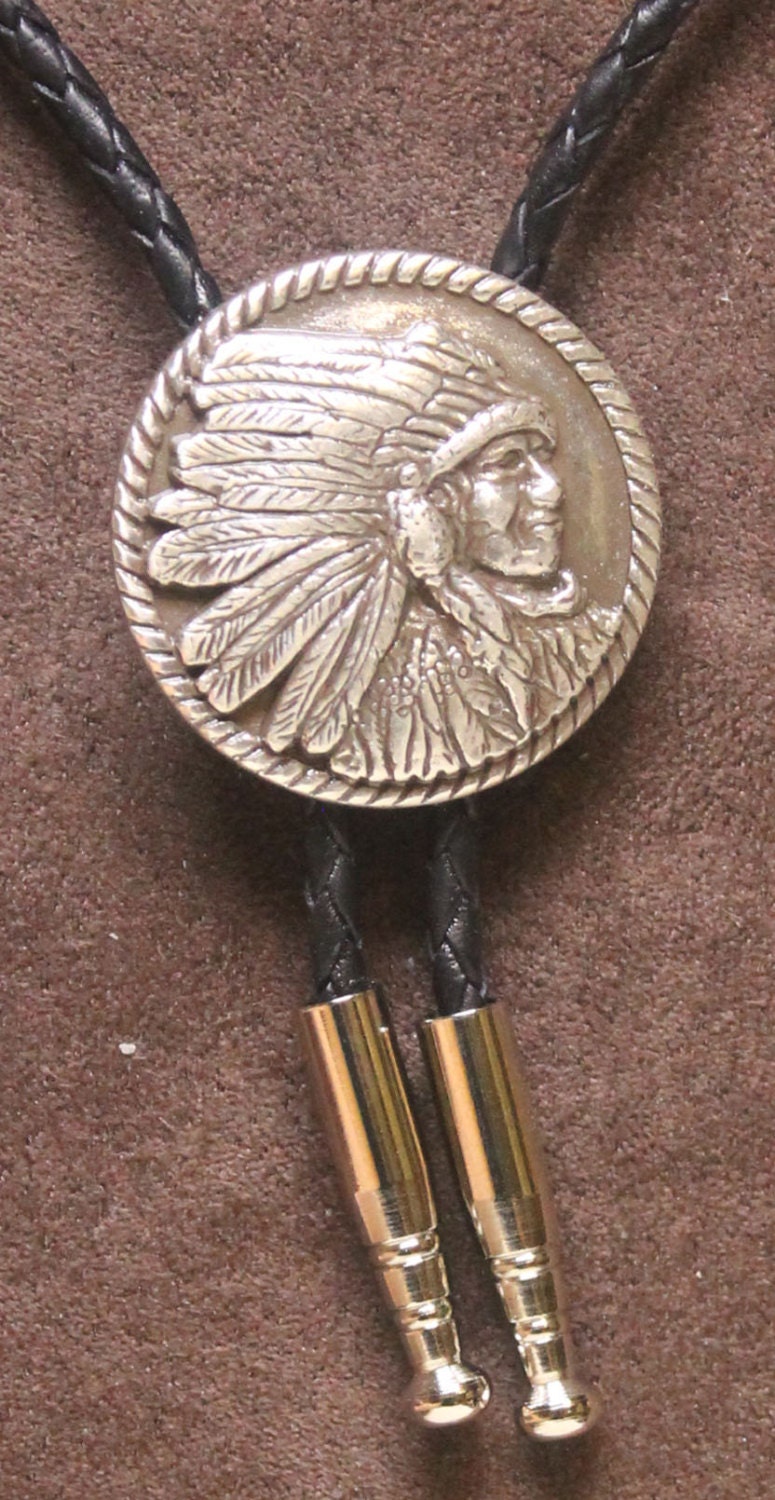 Indian Chief Bolo Tie