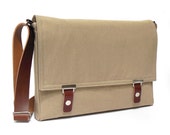 11" / 13" MacBook Air messenger bag - sand brown denim