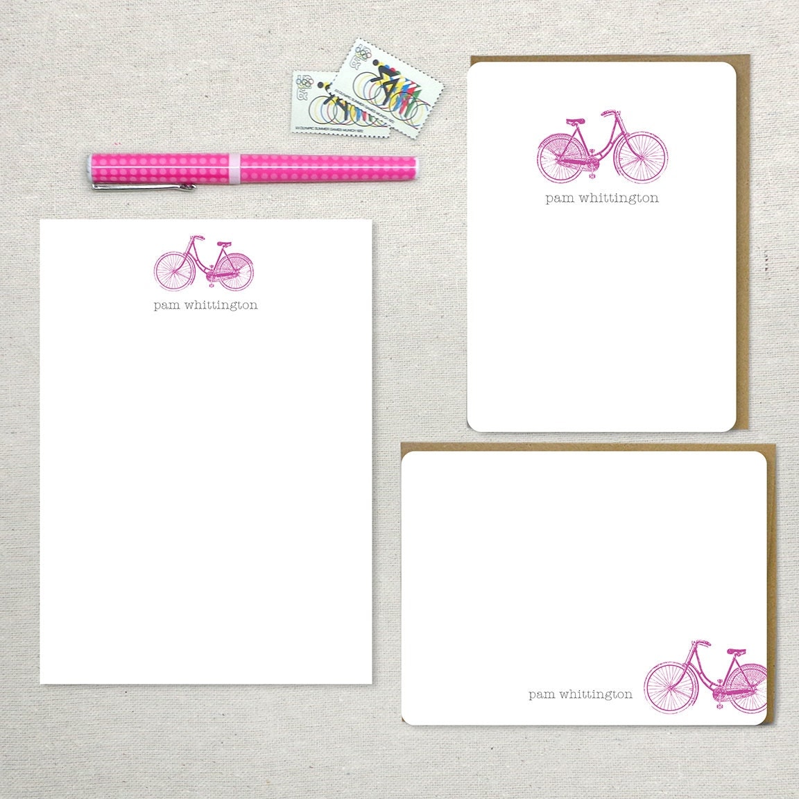 complete personalized stationery set VINTAGE GIRLS by naomilynn