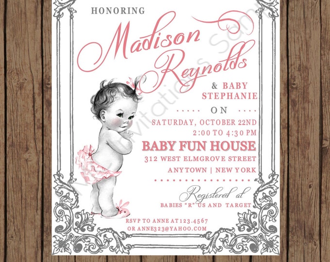 Custom Printed  Baby Shower Invitations - 1.00 each with envelope