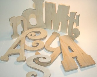 Large Unpainted Wooden Letters
