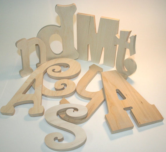 Unpainted Wooden Letters