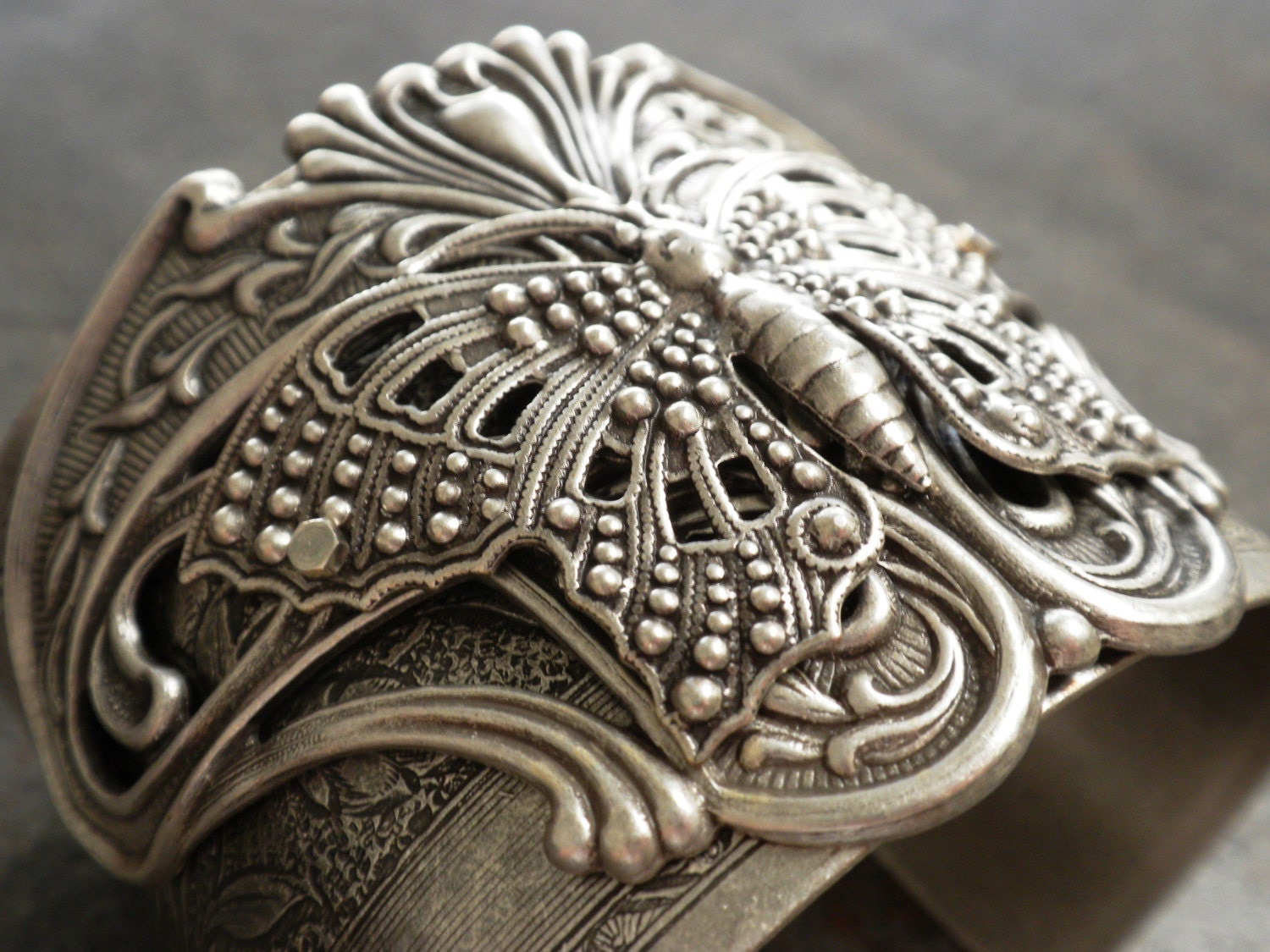 Art Nouveau Jewelry Silver Butterfly Bracelet by Serrelynda