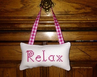 Relax Counted Cross Stitch Hanging Pillow