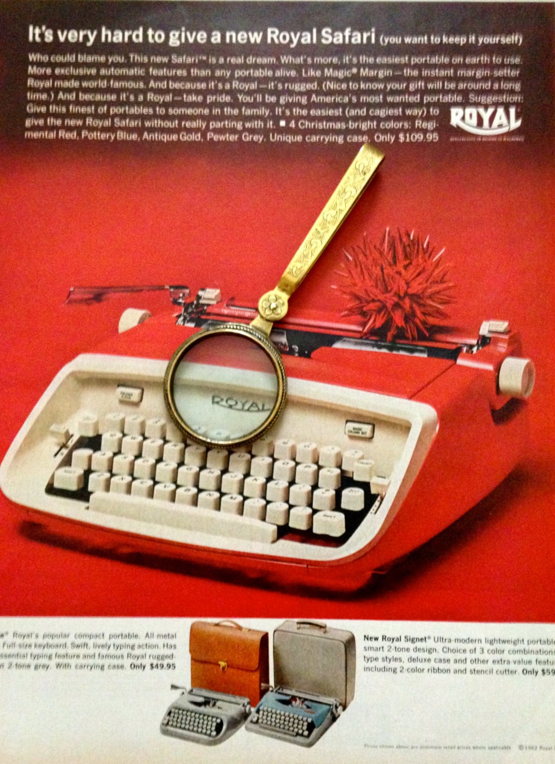 1960's on sale Royal Safari Typewriter