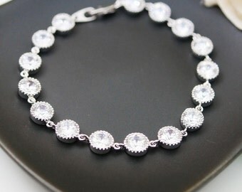 Wedding Jewelry Bridal Jewelry Bridal Bracelet Bridesmaids Gift Bridal Bracelet Bridesmaid Bracelet Cubic Zirconia Bracelet