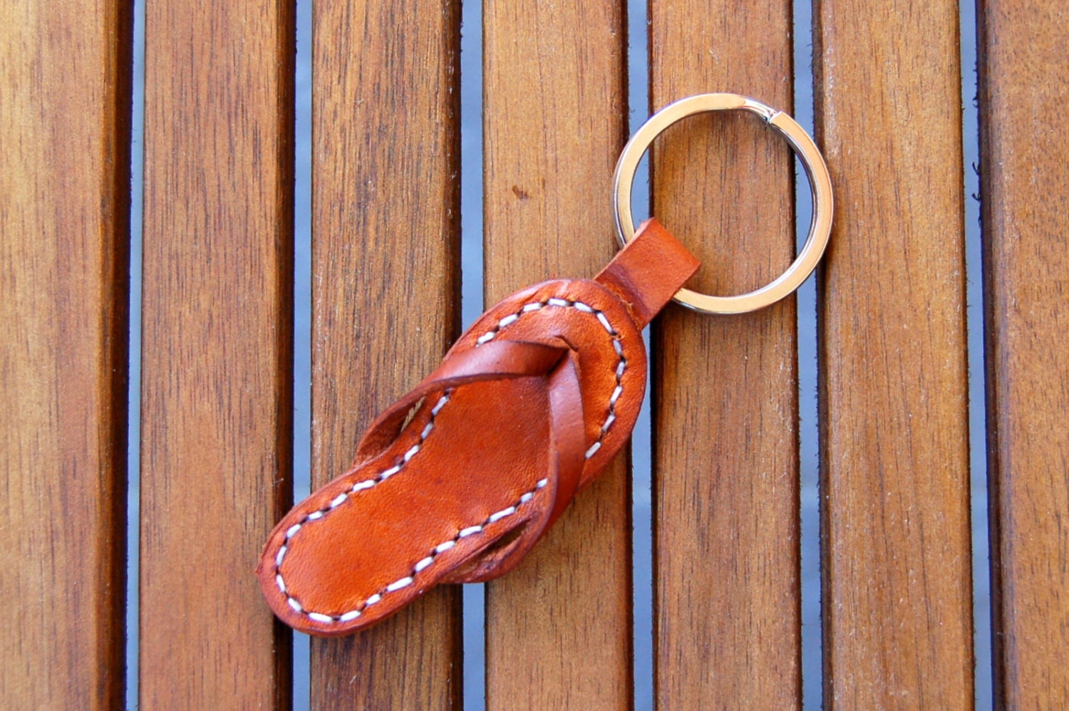 Handmade Sandal Leather Keychain Keyring Keyfob