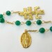 Goldtone Saint Jude Prayer Chaplet Rosary with Cross of Caravaca