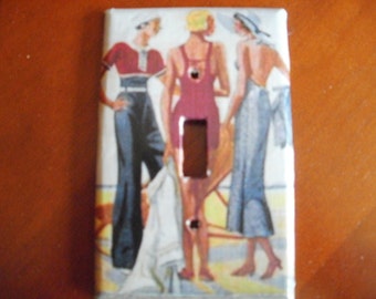 Fashionable Ladies at the Beach Switchplate Cover