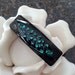 Black French Barrette - Electric Blue & Green Sparkling Chips - Luxury Hair Barette