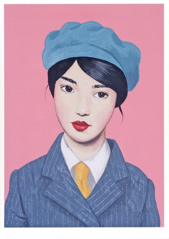 Fine art print Girl Wearing Beret