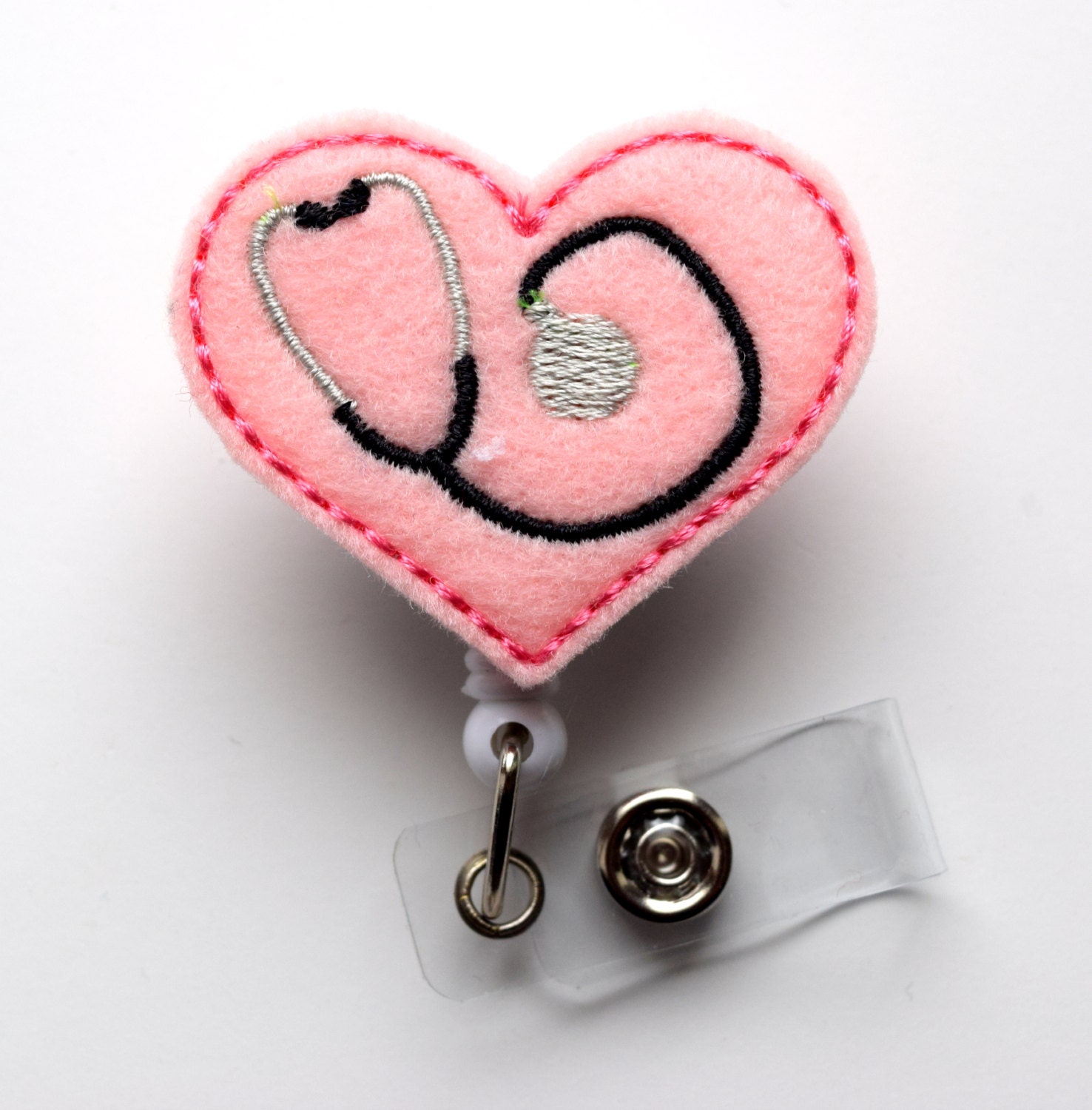 Baby Pink Stethoscope Cute Badge Clip Nurses Badge Holder