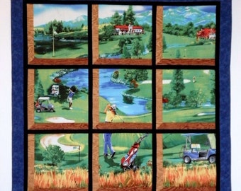 Fabric Wall Hanging - Attic Window of a Golf Course Scene ...
