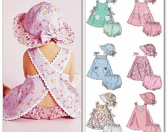 Cross-Back Sundress Pattern, Infants Sundress Pattern, Toddlers Sundress Pattern, Sz 13 to 24 lbs, McCall's Sewing Pattern 6303