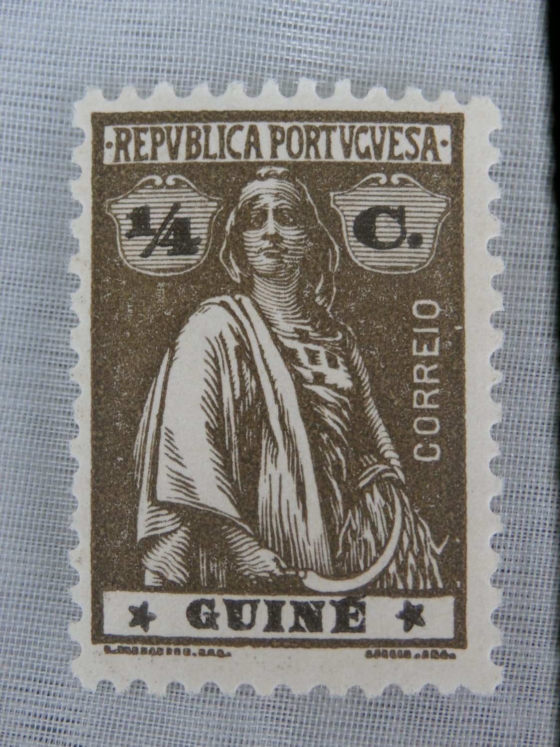 Republica Portuguesa Guine 14 C. Ceres Stempel auf braunen