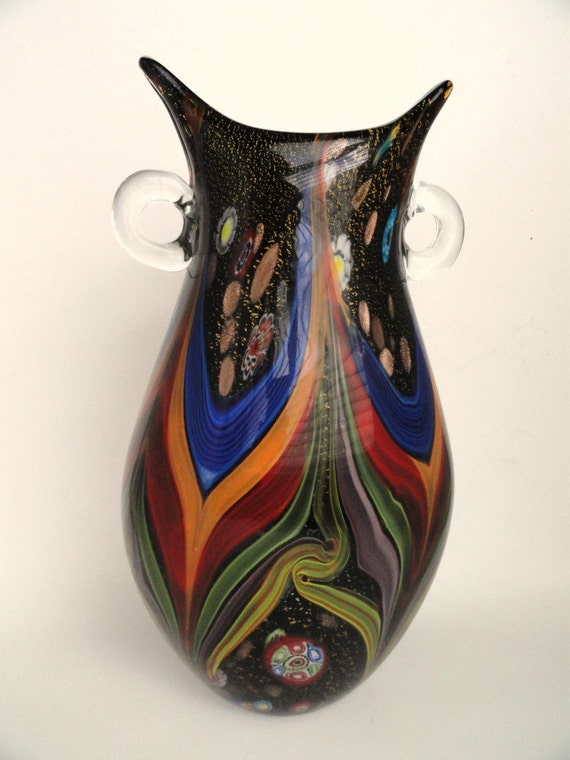 Vintage Murano Art Glass Vase/Vintage Home Decor/Vintage