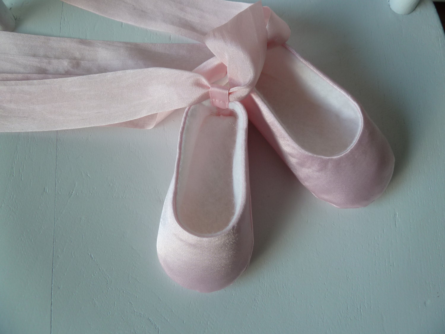 Baby Girl Shoes . Pink Ballet Slippers . Baby Ballerina . Silk